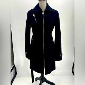 UEC Michael by Michael Kors black wool blend coat size 2